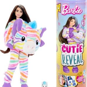 Barbie Cutie Reveal Doll & Accessories Color Dream Series, Rainbow Zebra Costume